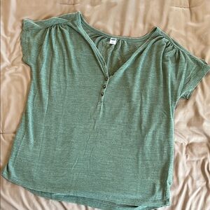 Green Women's button Top